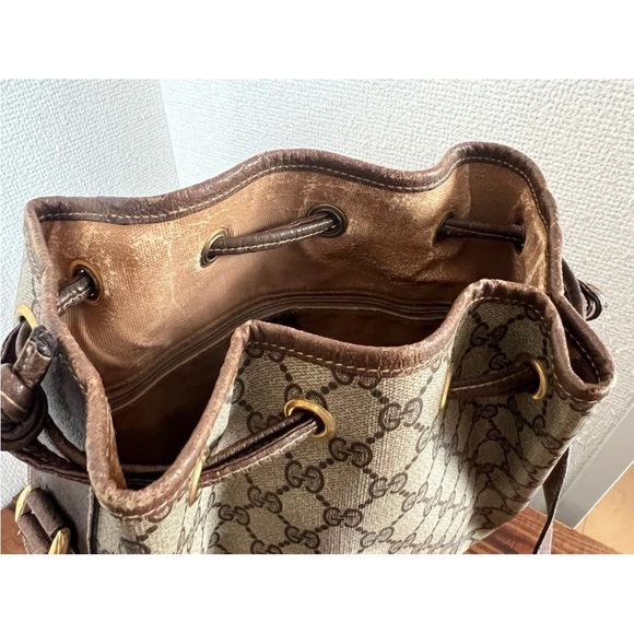 Gucci Beige and Brown Monogram Backpack